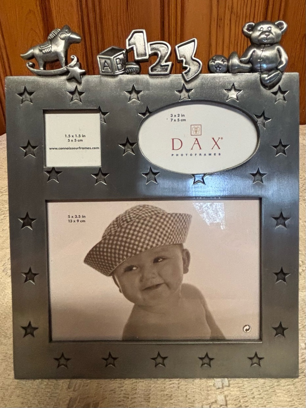 VINTAGE Dax Silver Multi-Opening Kids Picture Frame with Toy 3D BRAND NEW